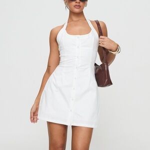 Mallorie Halter Mini Dress White